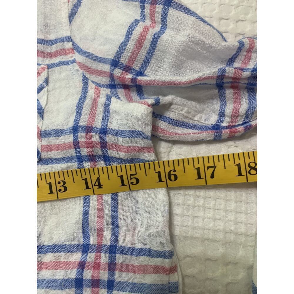 Rails for Girls Button Up Linen Top Size 10 Valerie Rasberry Azure White - Picture 7 of 9